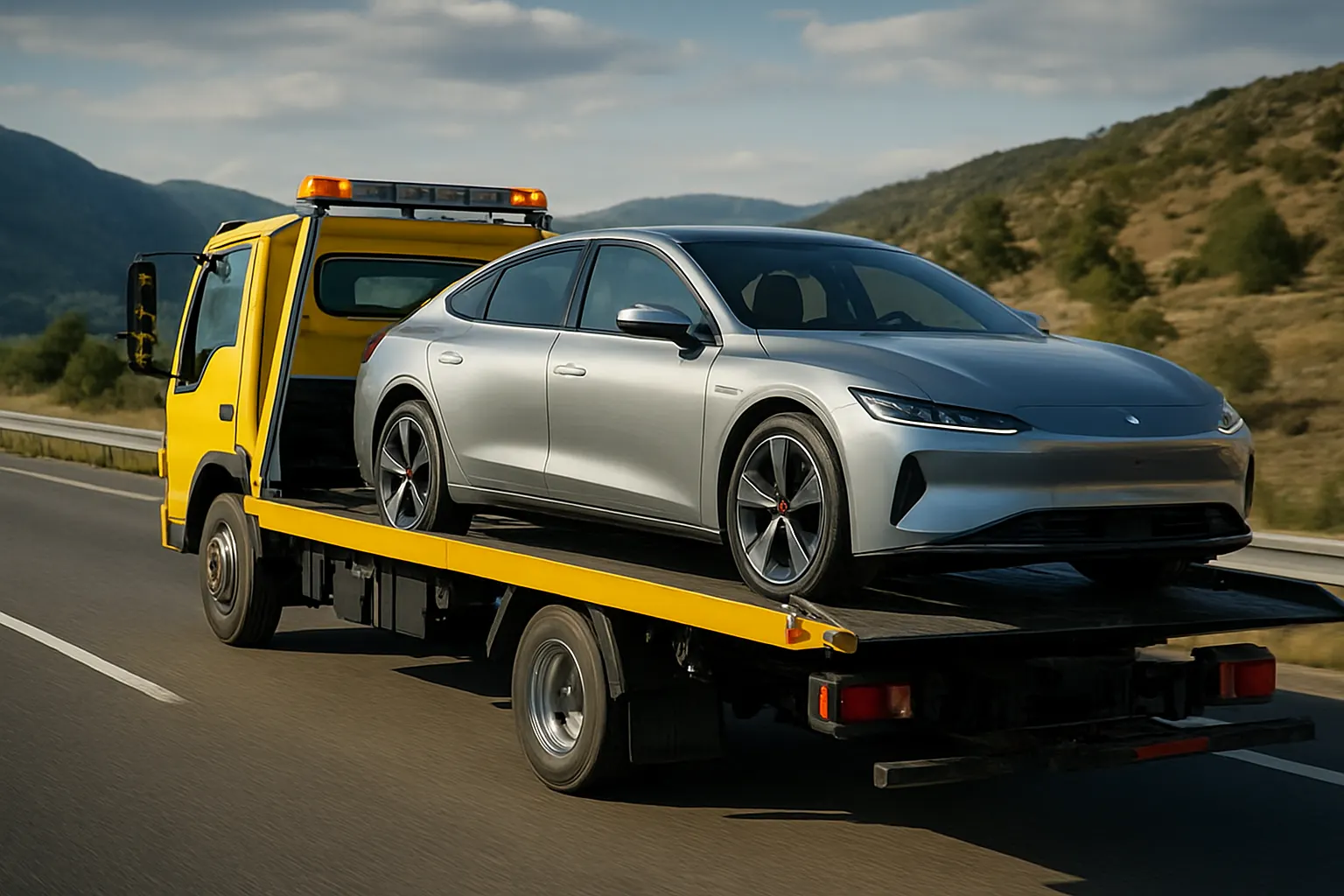 Sivas bölgesinde elektrikli aracın profesyonel oto çekici ile güvenli taşınması